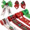 Christmas Ribbon Wired 2.5 Inch 4 Roll 20Yards Christmas Tree Ribbons Red Green Plaid Christmas Burlap Ribbons for Wreaths Tree Decorations & DIY Gift Wrapping